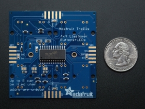 [로봇사이언스몰][로봇사이언스몰][Adafruit][에이다프루트] Adafruit Trellis Monochrome Driver PCB for 4x4 Keypad & 3mm LEDs id:1616>>마이크컨트롤러 및 부품