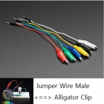 [로봇사이언스몰] [Adafruit][에이다프루트] Small Alligator Clip to Male Jumper Wire Bundle - 6 Pieces(길이:15.7Cm) id:3448